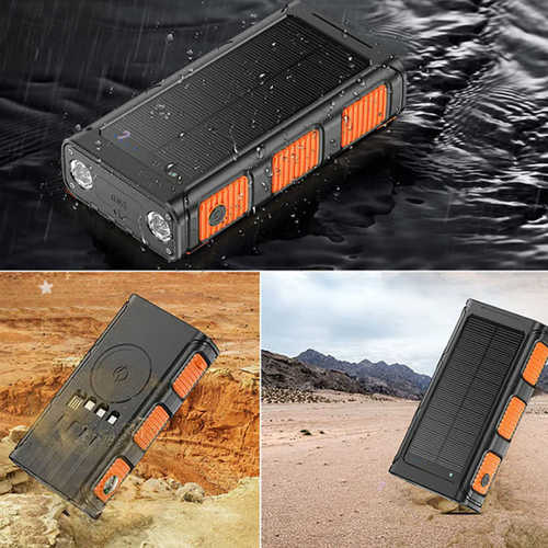 ⚡⚡Portable Solar Power Bank with Built-In Cables