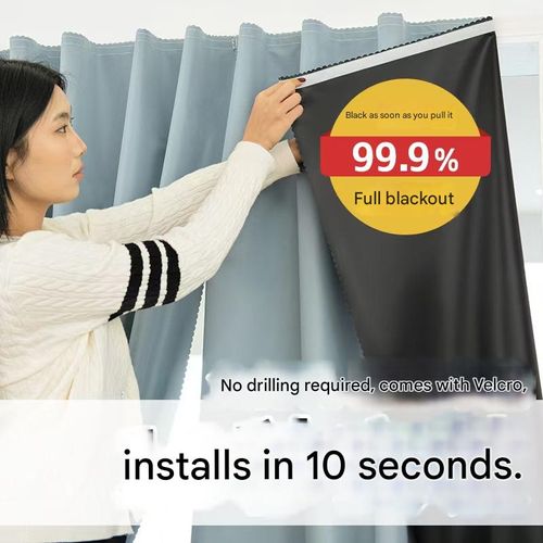 Velcro Full Blackout Curtains (No-Drill Installation)