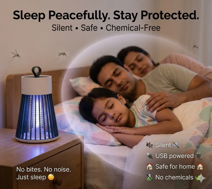 MosquitoLamp – Electric Mosquito Killer | UV Suction Trap | Safe Indoor Protection
