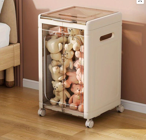 Multi-Use Foldable Transparent Storage Box with Wheels