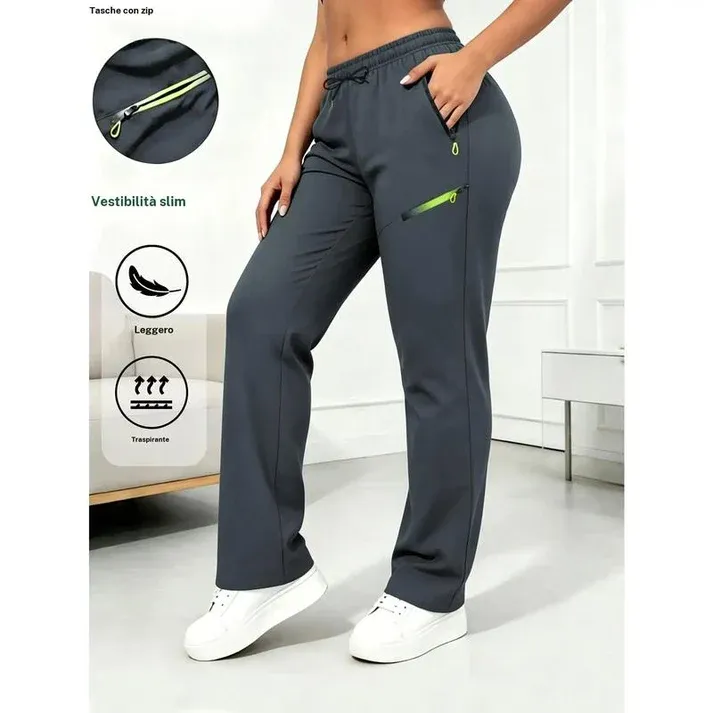 🔥Womens Straight-Leg Cargo Trousers – Elastic Waist, 6-Pocket Casual Pants for Work, Travel  Everyday Wear 👖✨