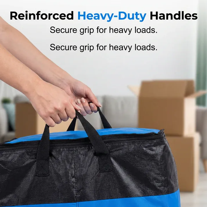 Collapsible Storage and Moving Bag – Heavy-duty handles & zippered closure – Folds flat, perfect for moving, travel or closet organization – reusable & easy to clean 🏠（2PCS）
