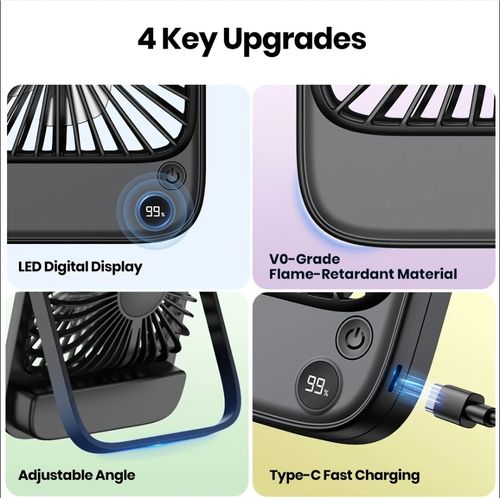5000mAhUltra-quiet mini portable foldable fan