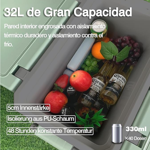 32L portable insulated cooler with wheels, table and chairs