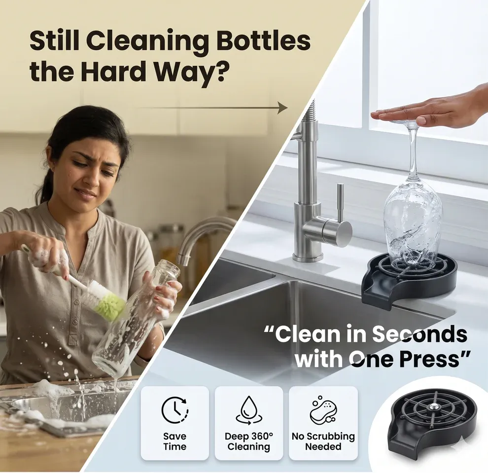 Automatic Cup Cleaner | High-Speed Water Jets | One-Tap Wash