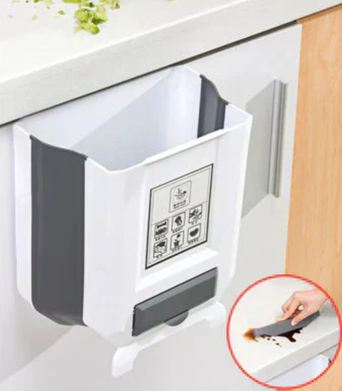 ✨ Foldable waste bin for kitchen cabinets
