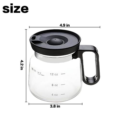 💖☕ 16 Oz Glass Coffee Mug – Coffee Pot Style