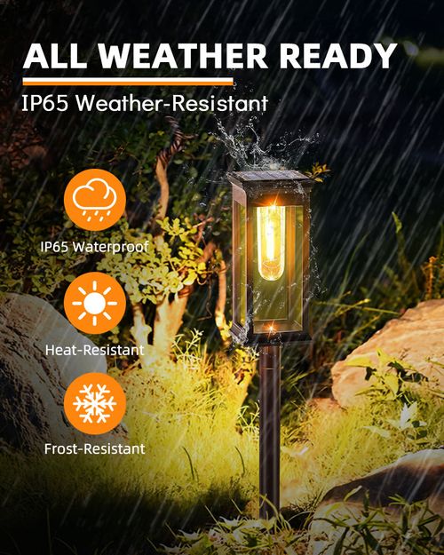 Outdoor Solar LED Garden Lights IP65 Waterproof Small Size for Pathway and Landscape Lighting（2PCS）