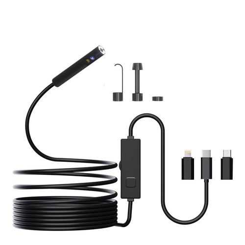 HD 1440P Dual Lens Borescope Camera Waterproof IP67 Semi-Rigid 2m