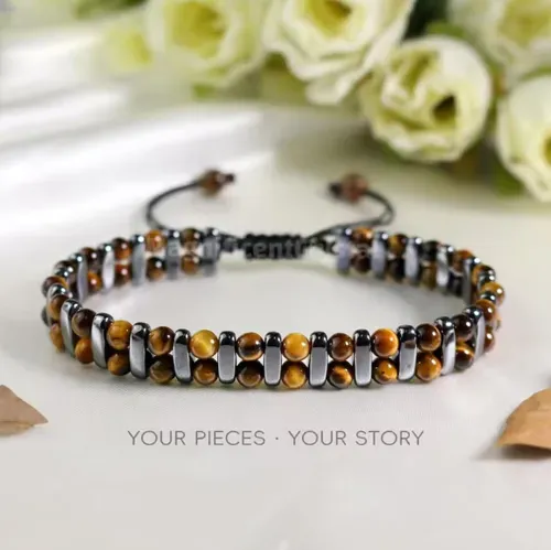 Hematite Natural Stone Tiger Eye Beaded Adjustable