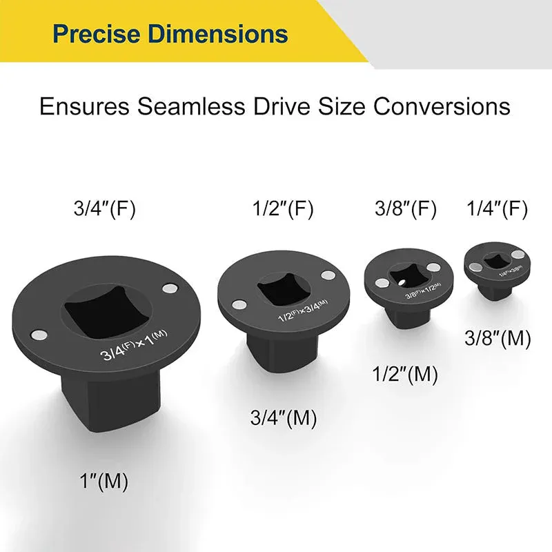 4-piece drive ratchet adapter set