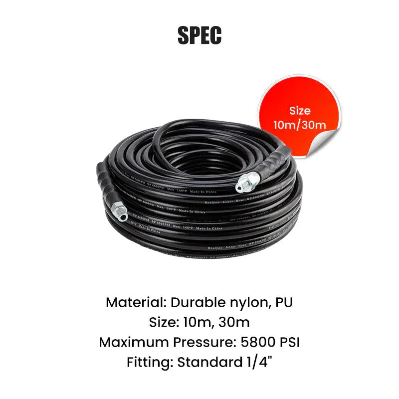 🚿 5800 PSI sewer cleaning kit – Rotating nozzle and reinforced hose for unclogging pipes 🛠️✨