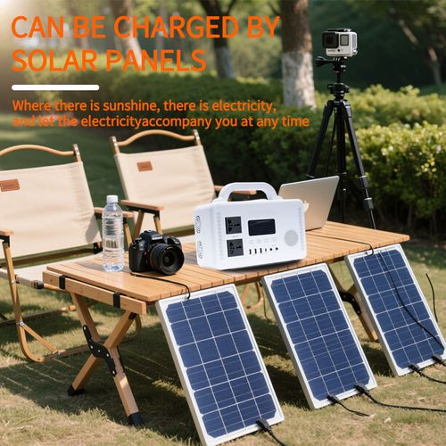 220V outdoor portable power bank with solar charging, large capacity 300W