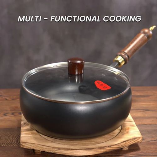 🔥Quality Assurance + Non-Toxic🔥Uncoated thick iron pot