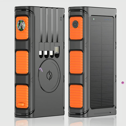 ⚡⚡Portable Solar Power Bank with Built-In Cables