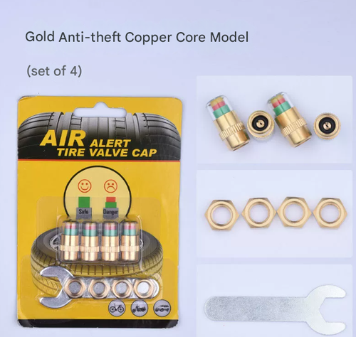 Tire pressure valve cap set