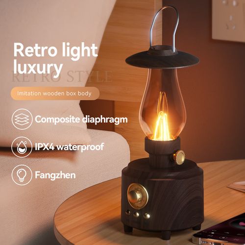 🎵Retro Bluetooth Speaker💡Camping Atmosphere Lights