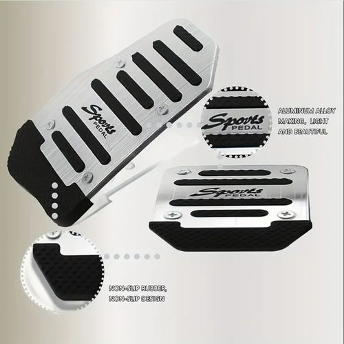 2pcs Car Pedal Pads Car Brake Pedal Pad Automatic Transmission Pedal Covers Replacement Kit Non-Slip Foot Pedal Covers Set Alloy Brake Gas Clutch Pedal Kits for Car SUV ATV