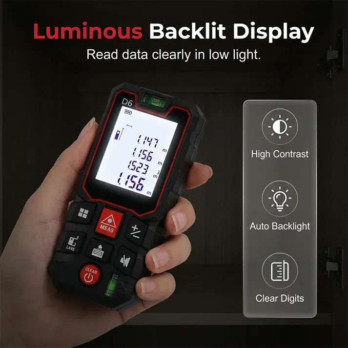💥 Portable Digital Laser Distance Meter – 50m Range, Instant Data, One-Man Operation ✨