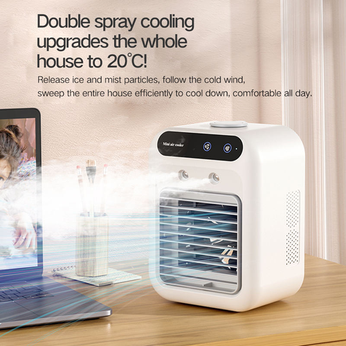Portable Mini Air Conditioner air Cooler 1800mah USB Rechargeable Home Office Mist Fan Water Cooling Fan with 500ml Water tank