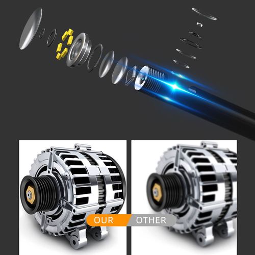 HD 1440P Dual Lens Borescope Camera Waterproof IP67 Semi-Rigid 2m