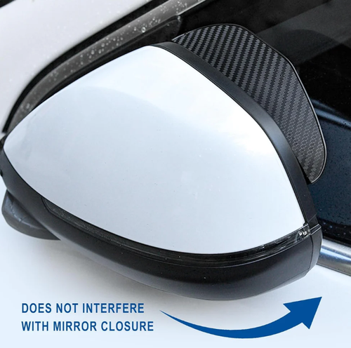 2pcs Carbon Fibre Rearview Mirror Rain Cover