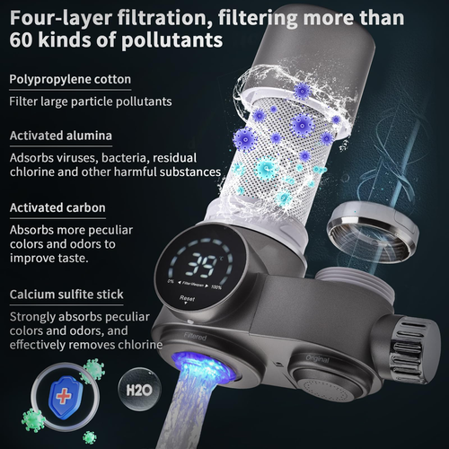 New Home Smart Screen Uv Tap Water Purifier Direct Drinking Anti-Scale and Remove Chlorine Kitchen Sink Water Filter Faucet Tap
