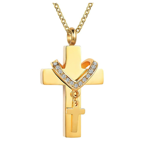 CROSS PENDANT FOR ASHES HOLY WATER