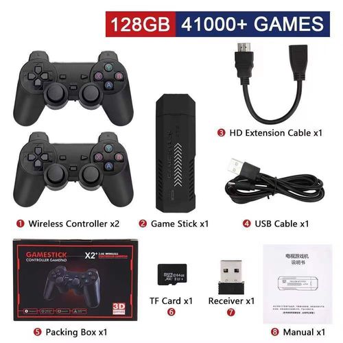X2 Home Console, Latest Upgraded Model with Ventilation Holes, Wireless Controller, 3D Classic Retro Games