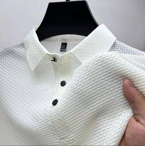 High-end mesh ice silk short-sleeved T-shirt for men