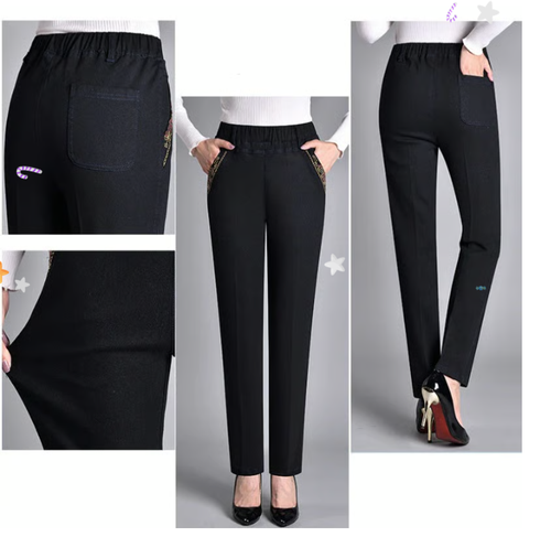 ⏳Women's Side-Pocket Full Elastic Waist Jeans