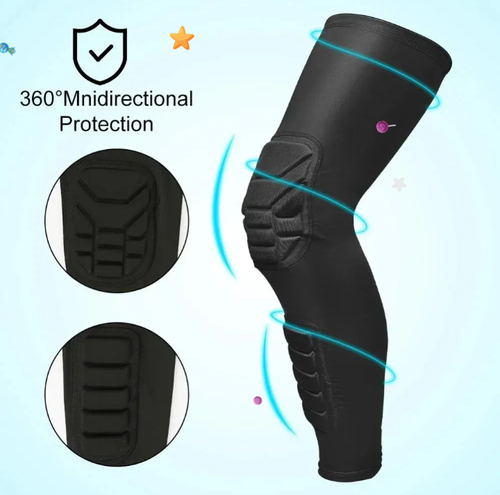 Knee & Leg Compression Sleeve Set - Padded Thigh Support for Basketball, Volleyball, Football