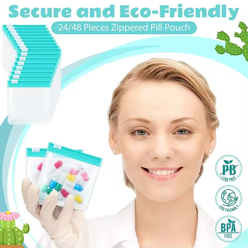 28 Pcs Set Transparent EVA Medicine Organizer Self Sealing Pill Bag Travel Mini Reusable Pill Pouch Zip Lock Bags for Pills