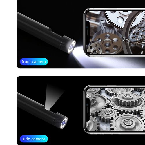 HD 1440P Dual Lens Borescope Camera Waterproof IP67 Semi-Rigid 2m