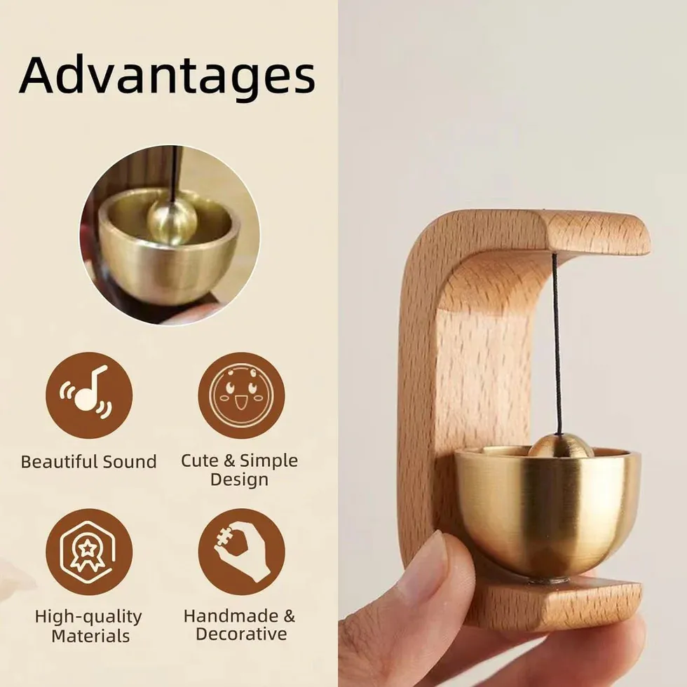 Premium Wooden Brass Bell Chime（5PCS）
