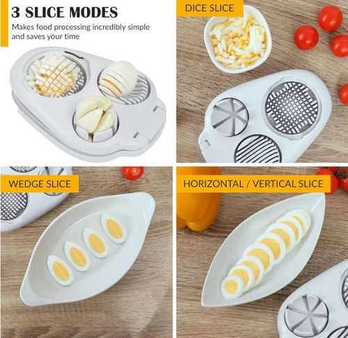 Multifunctional 3-in-1 Egg Slicer