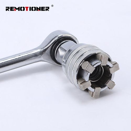 Adjustable internal hex socket ratchet wrench