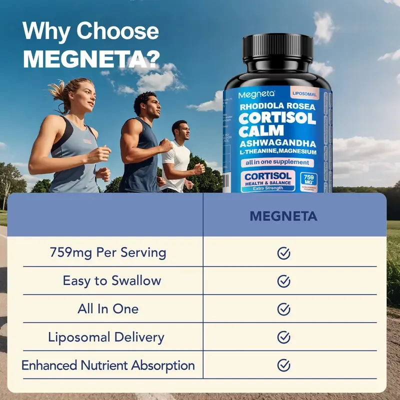 KSM-66 ASHWAGANDHA | Cortisol Balance & Energy & Sleep & Mood | 16 IN 1 Megneta Cortisol Supplement summerwins