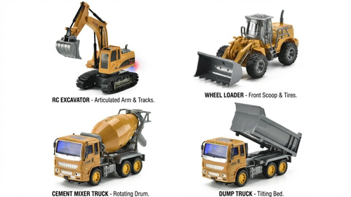 Children's Remote Control Construction Vehicle Toy Set