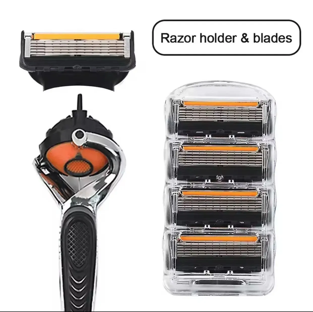 Gillette Manual Razor Black, 5 Layer Ultra-Thin Stainless Steel Blades, 1 Razor Handle with 16 Refill Blade Heads, Men's Shaving & Body Hair Removal Razor