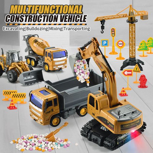 Children's Remote Control Construction Vehicle Toy Set