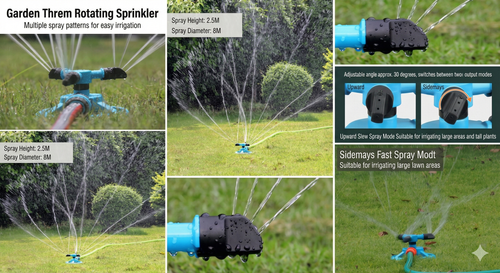 360° Rotating Automatic Sprinkler for Agricultural Garden, Lawn & Landscape Watering