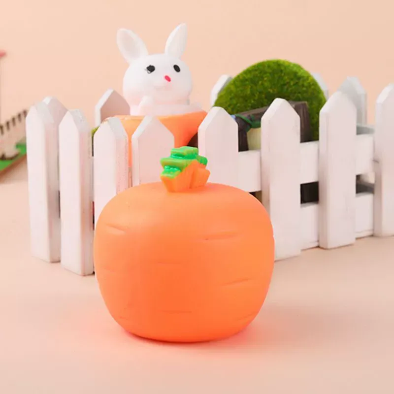 Stress Relief Bunny Pop-Up Toy | Cute Carrot Squishy Fidget Toy for Anxiety & Fun