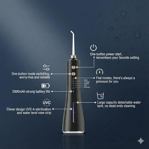 Cordless Water Flosser: Electric Oral Irrigator for Professional Plaque & Tartar Removal