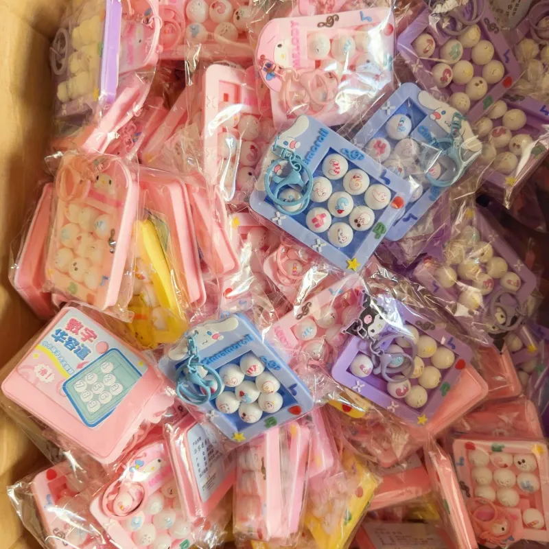 Sanrio Series Cartoon Digital Huarong Road Keychain - Cute Fidget Toy Pendant