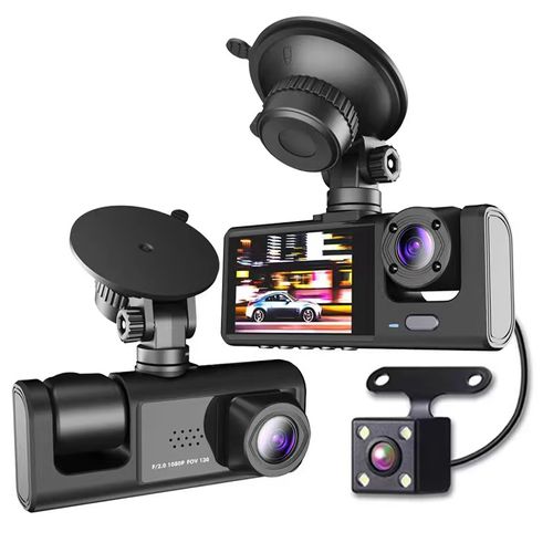 C309 WiFi Dash Cam with 2-inch Screen | 3-Lens HD Recording, Night Vision & Parking Monitoring