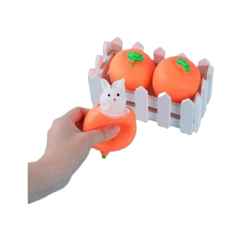Stress Relief Bunny Pop-Up Toy | Cute Carrot Squishy Fidget Toy for Anxiety & Fun