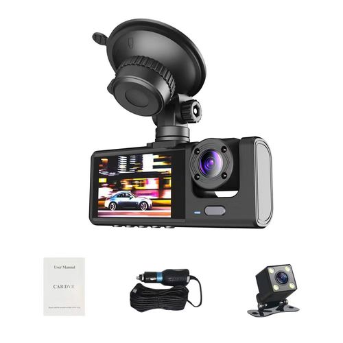 C309 WiFi Dash Cam with 2-inch Screen | 3-Lens HD Recording, Night Vision & Parking Monitoring
