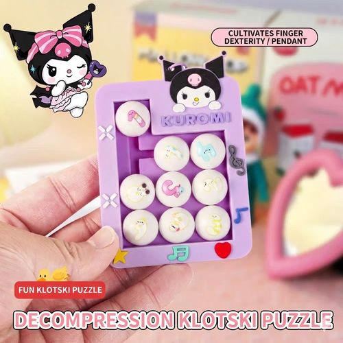 Sanrio Series Cartoon Digital Huarong Road Keychain - Cute Fidget Toy Pendant