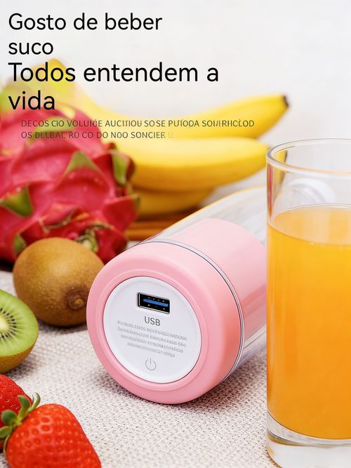 Cabeça de triturador com carregamento sem fio USB para uso doméstico, espremedor portátil e copo para fazer suco doméstico